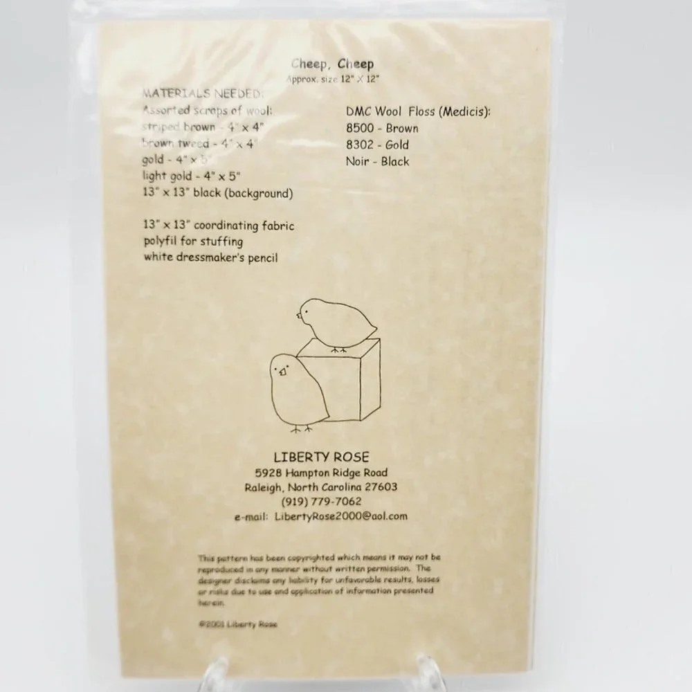 Liberty Rose Cheep Cheep Baby Bird Chicks Pillow Sewing Pattern 12